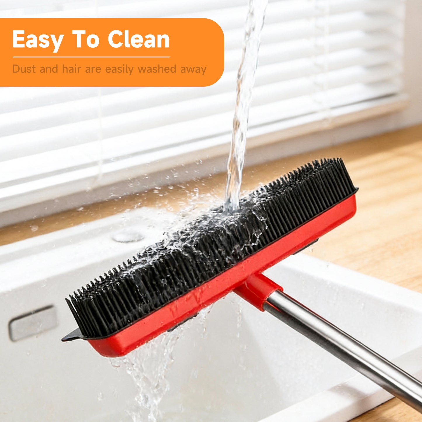 Pet Carpet Hair Removal Broom 2-in-1 Hair Remover & Squeegee For Carpets Easy To Use Versatile Cleaning Tool For Pet Owners - Shedding Grooming Kit