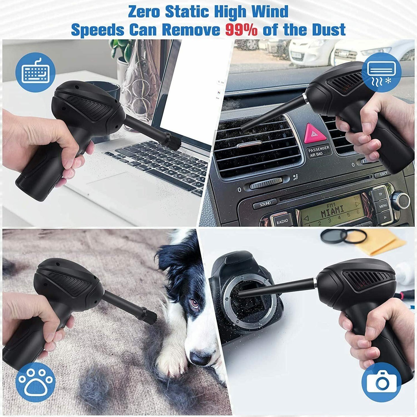Rechargeable Air Duster Electric Cleaner Cleaning Blower For Car-PC-Keyboard-Pet